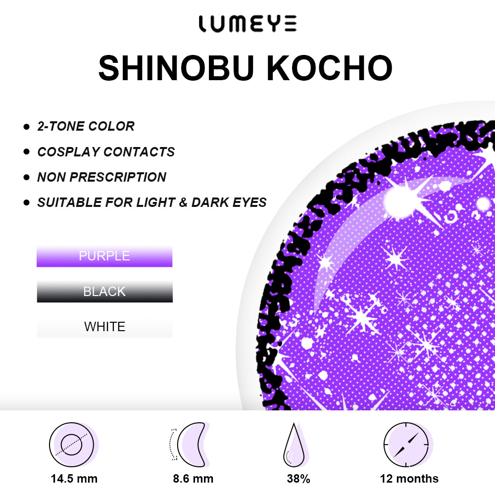 Best COLORED CONTACTS - Demon Slayer - LUMEYE Shinobu Kocho Colored Contact Lenses - LUMEYE