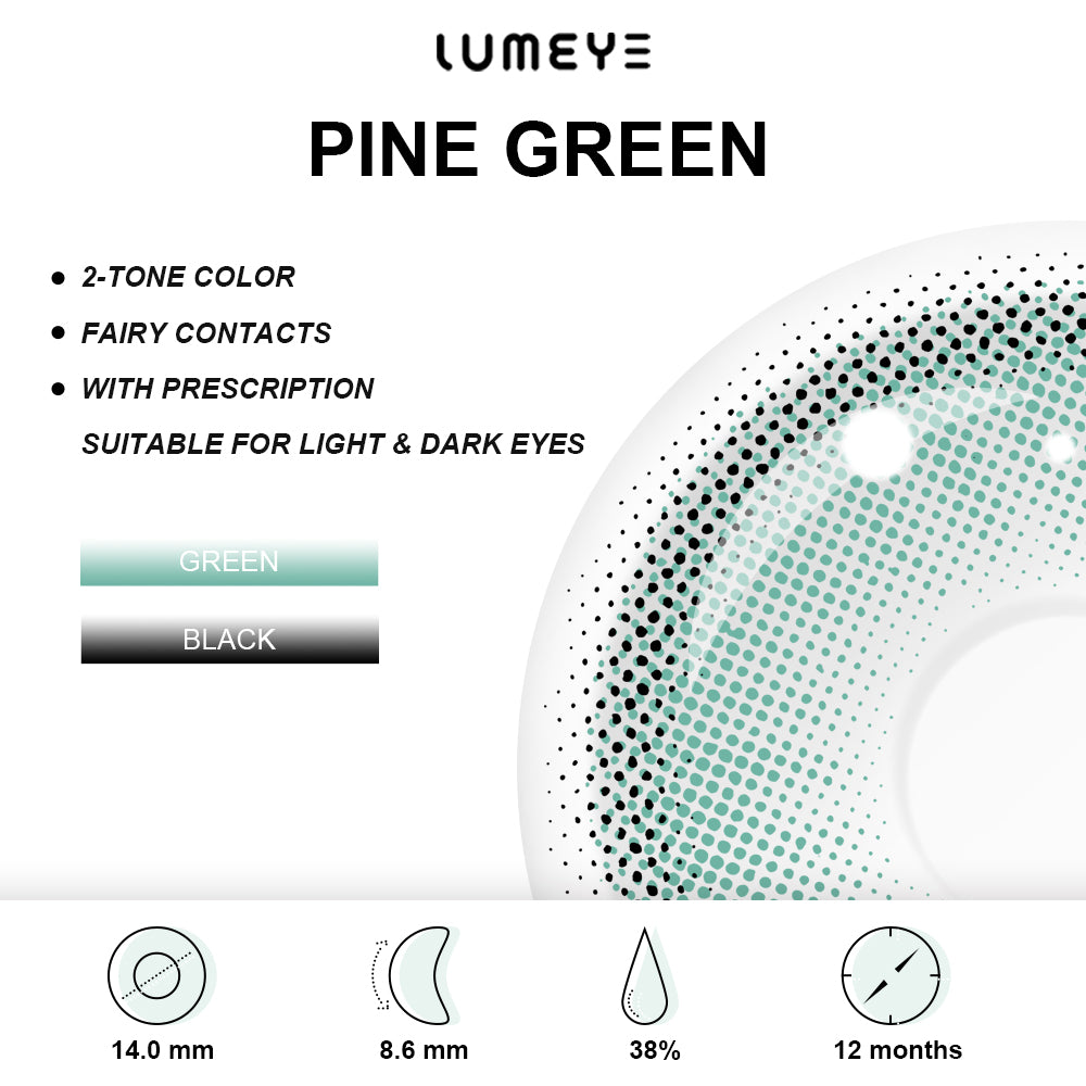 Best COLORED CONTACTS - LUMEYE Pine Green Colored Contact Lenses - LUMEYE