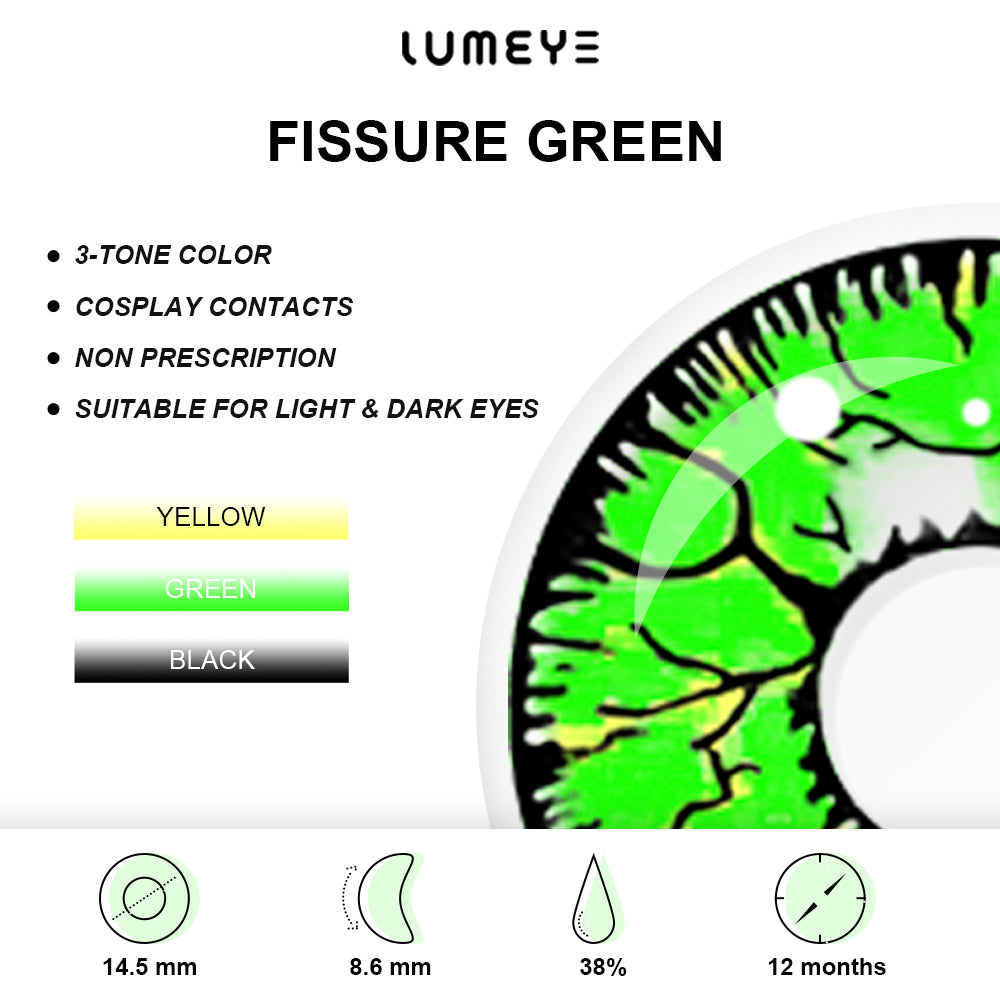 Best COLORED CONTACTS - LUMEYE Fissure Green Colored Contact Lenses - LUMEYE