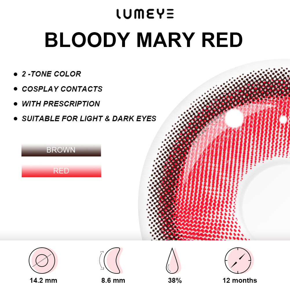 Best COLORED CONTACTS - LUMEYE Bloody Mary Red Colored Contact Lenses - LUMEYE