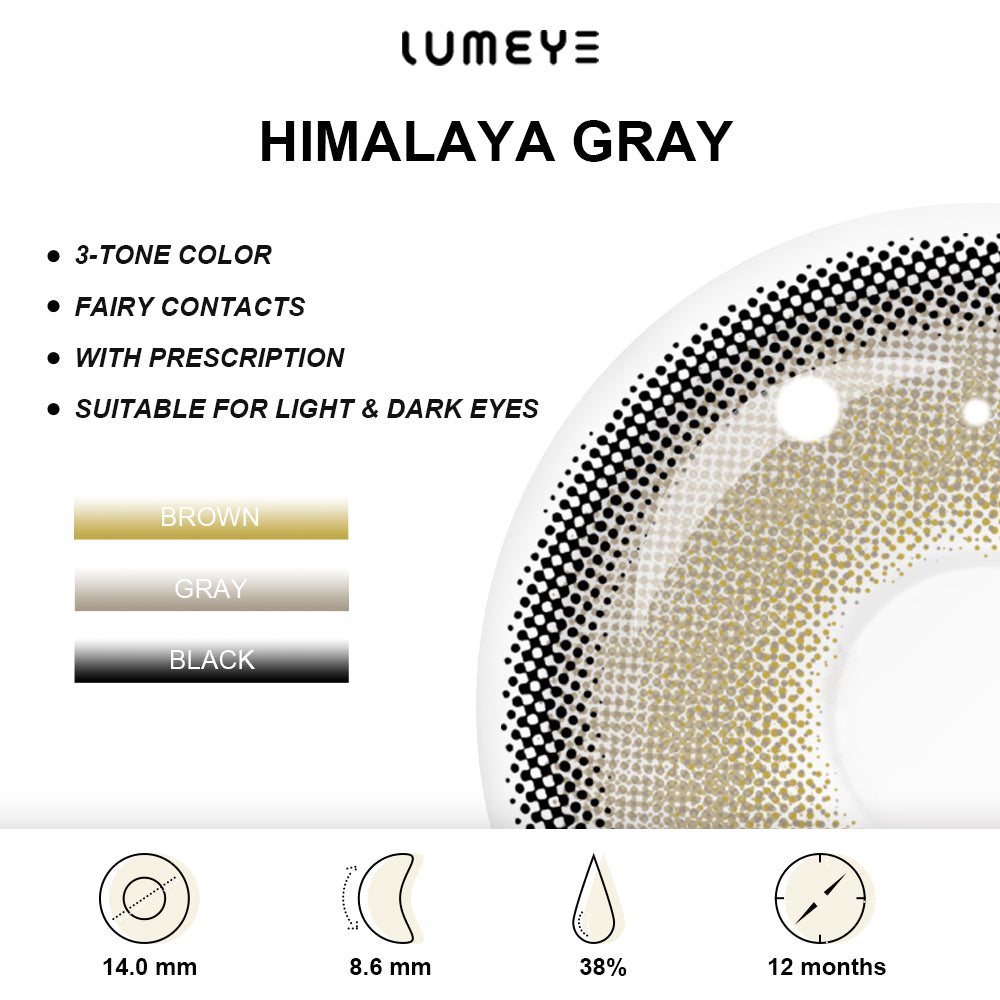 Best COLORED CONTACTS - LUMEYE Himalaya Gray Colored Contact Lenses - LUMEYE