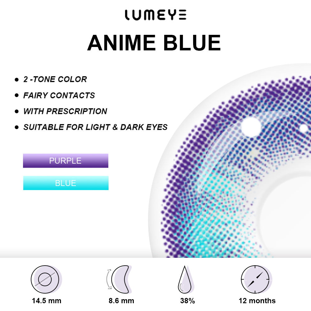 Best COLORED CONTACTS - LUMEYE Anime Blue Colored Contact Lenses - LUMEYE